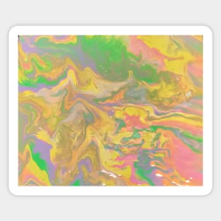 Neon yellow marble pour Sticker